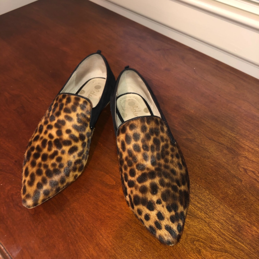 Boden Rosie leopard/black suede loafers US 8.5